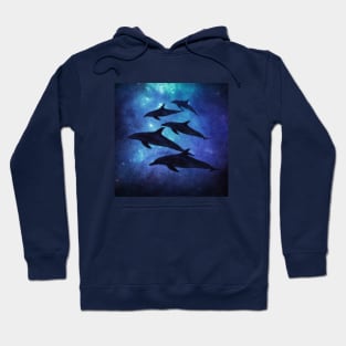 School of dolphins swimming through the ocean Hoodie